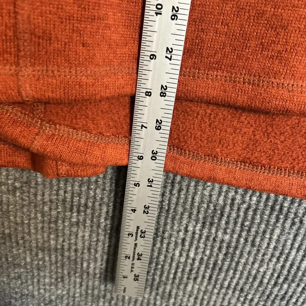 Eddie Bauer Mens 1/4 Zip Fleece Sweater Size XXL Orange Outdoor Hiking Camping